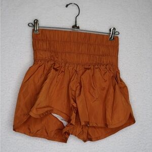 Free People Movement Rust Orange The Way Home High Rise Athletic Shorts XS